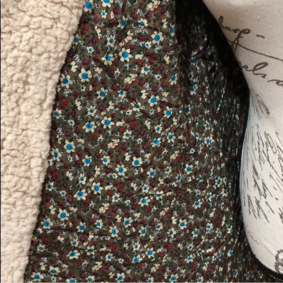 OVERSIZED faux fur lining jacket OATMEAL- hoodie - Picture 4 of 6